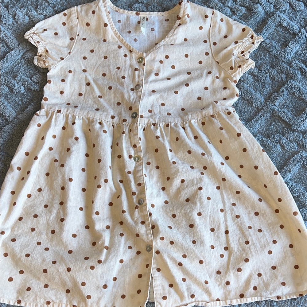Rylee + Cru Polka Dot Button-Up Dress